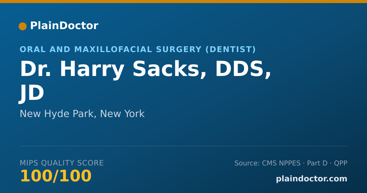 Shareable card for Harry Sacks, DDS, JD - Oral and Maxillofacial Surgery (Dentist), New Hyde Park, NY