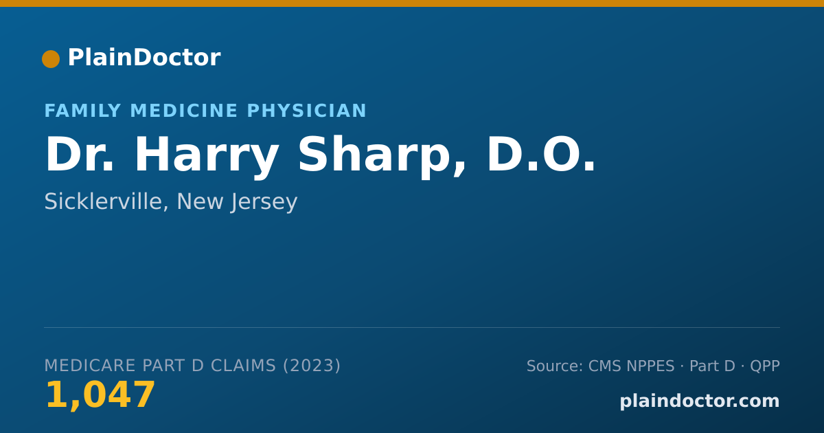 Shareable card for Harry Sharp, D.O. - Family Medicine Physician, Sicklerville, NJ