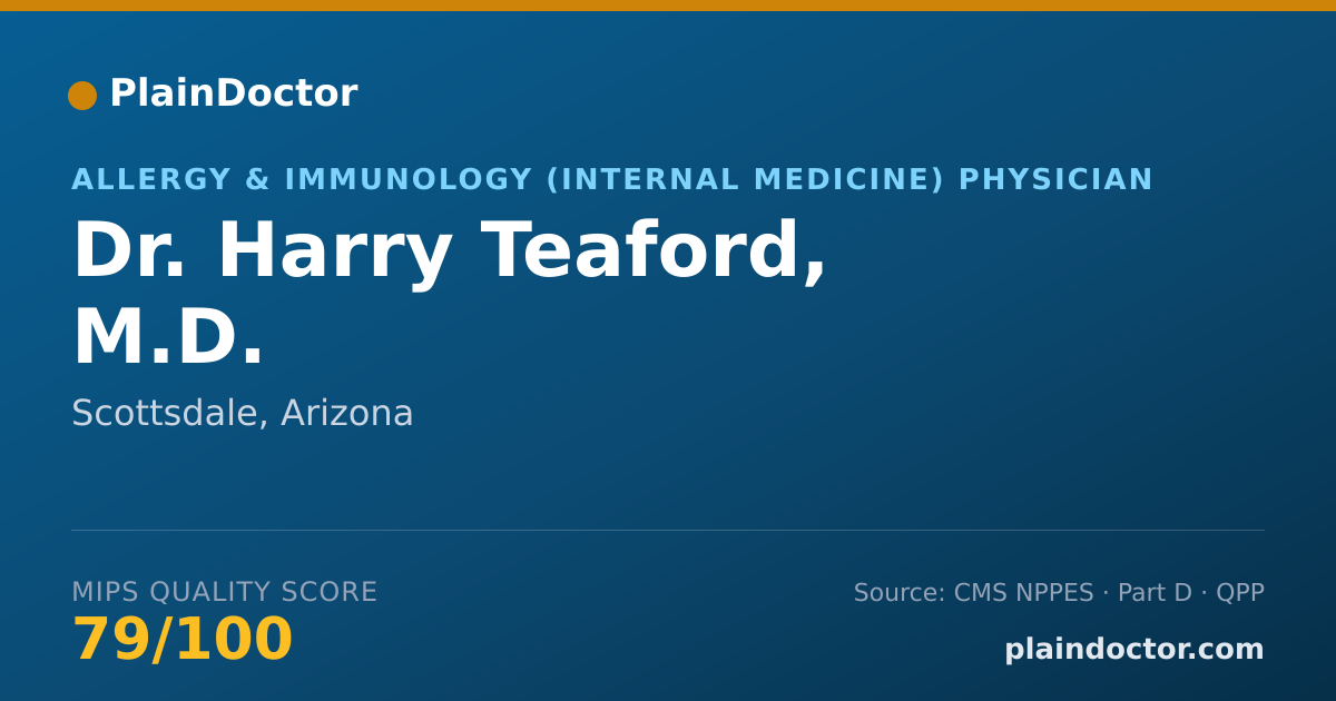 Shareable card for Harry Teaford, M.D. - Allergy & Immunology (Internal Medicine) Physician, Scottsdale, AZ