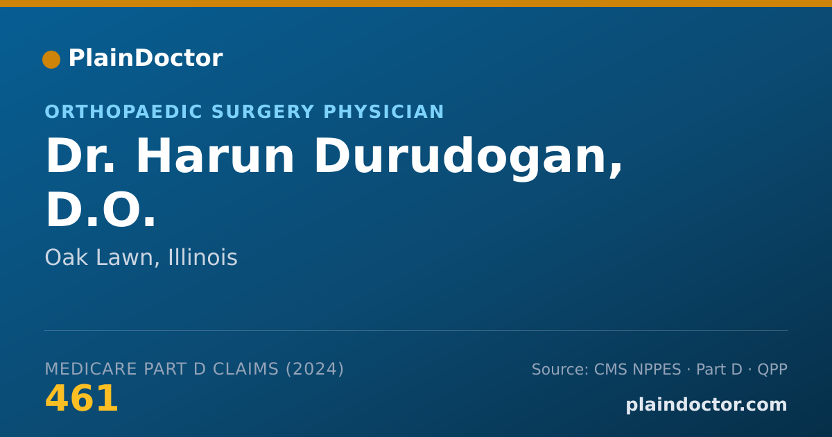 Shareable card for Harun Durudogan, D.O. - Orthopaedic Surgery Physician, Oak Lawn, IL
