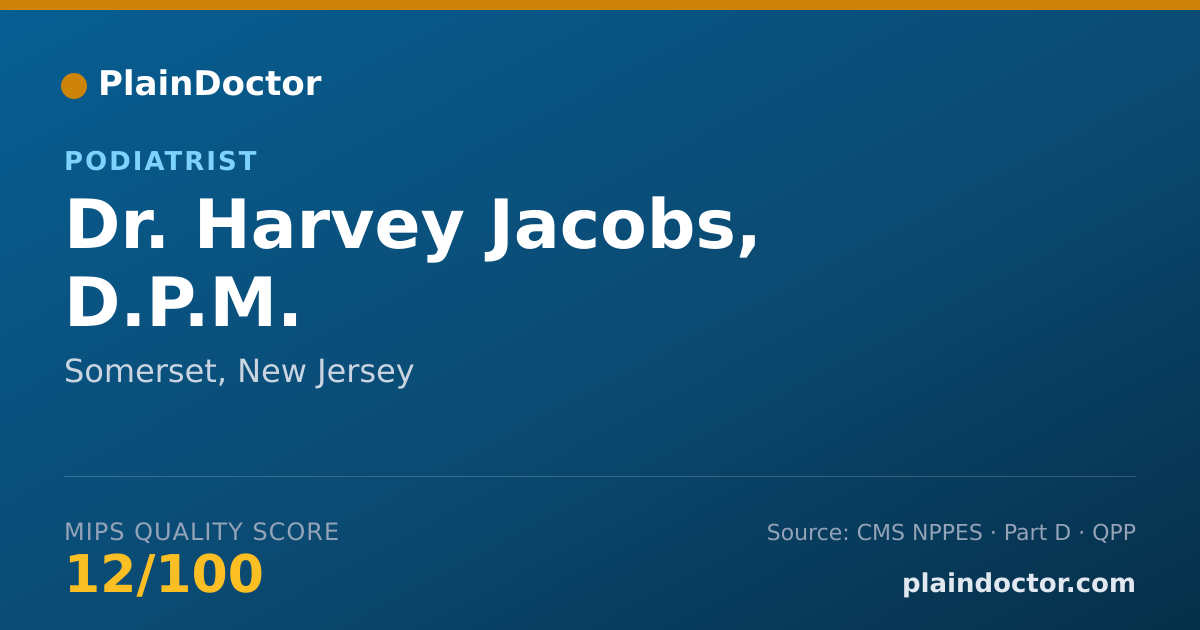 Shareable card for Harvey Jacobs, D.P.M. - Podiatrist, Somerset, NJ