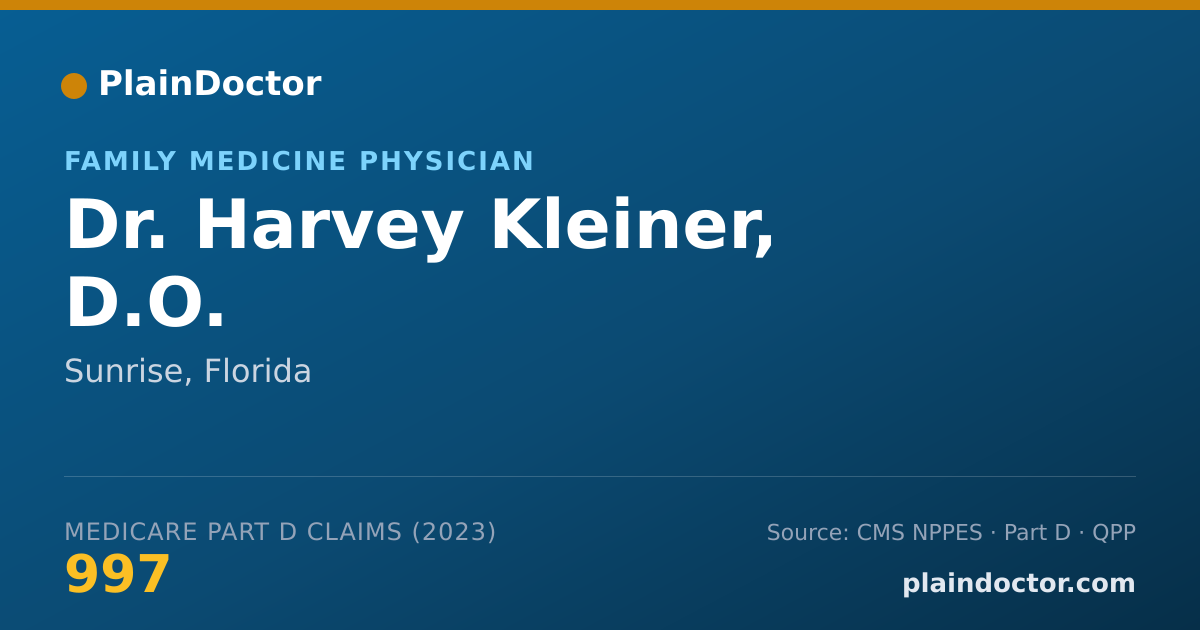 Shareable card for Harvey Kleiner, D.O. - Family Medicine Physician, Sunrise, FL