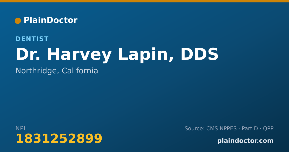 Shareable card for Harvey Lapin, DDS - Dentist, Northridge, CA