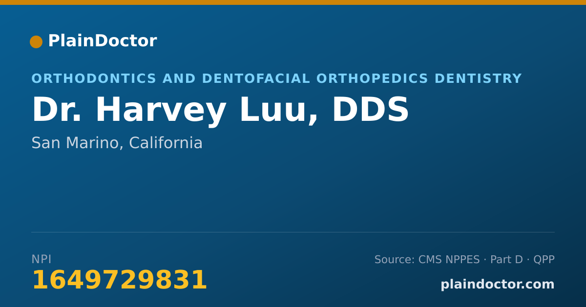 Shareable card for Harvey Luu, DDS - Dentist, San Marino, CA