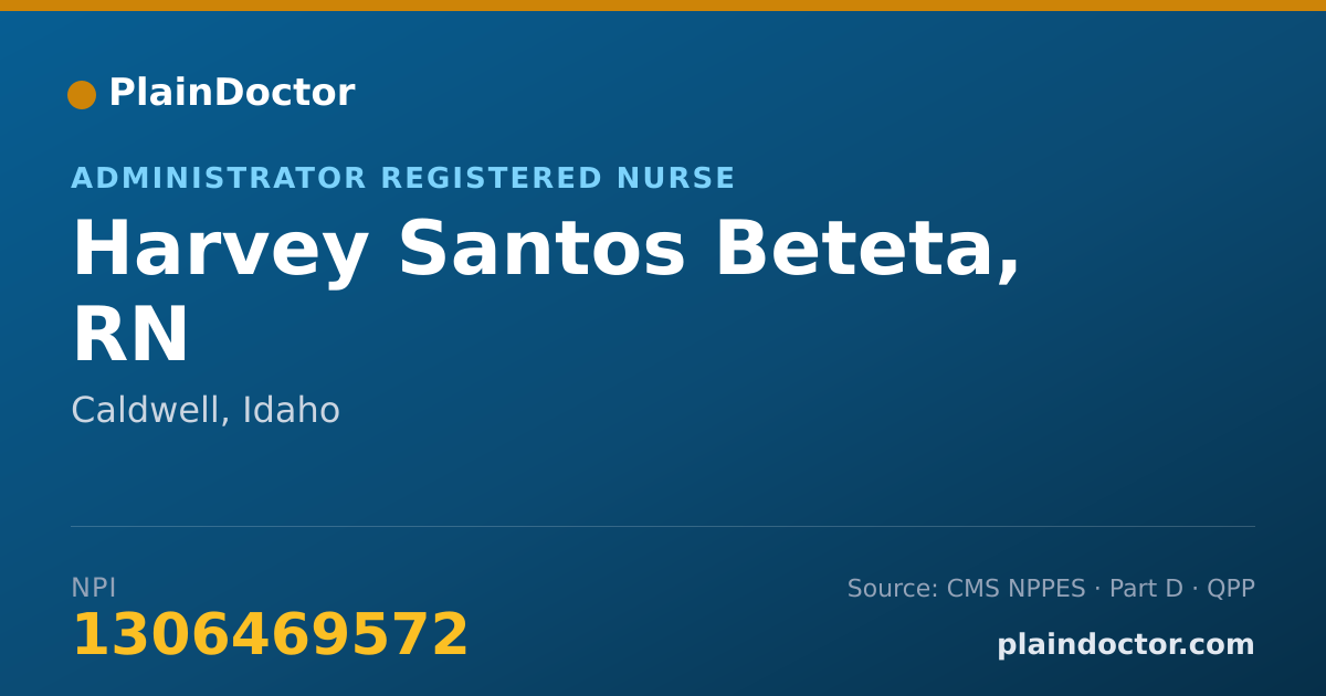Shareable card for Harvey Santos Beteta, RN - Administrator Registered Nurse, Caldwell, ID