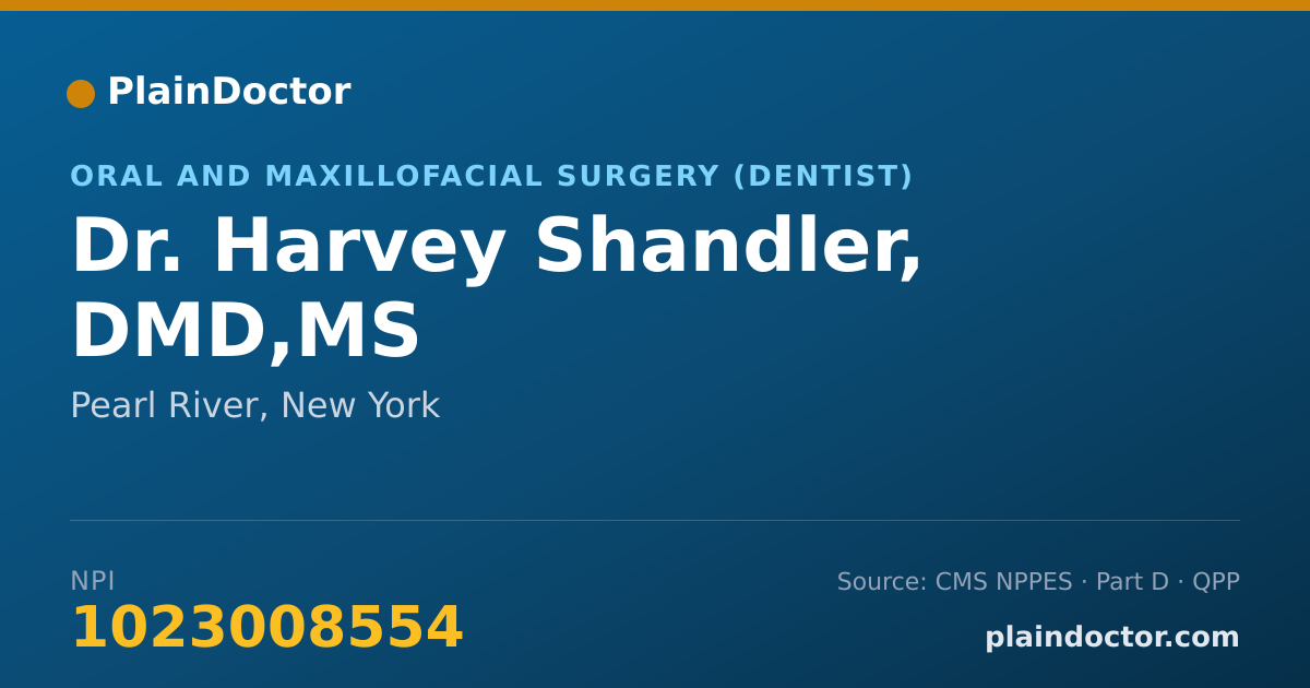 Shareable card for Harvey Shandler, DMD,MS - Oral and Maxillofacial Surgery (Dentist), Pearl River, NY
