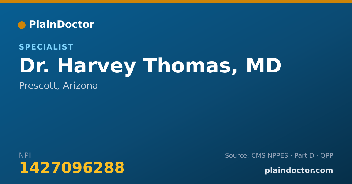 Shareable card for Harvey Thomas, MD - Specialist, Prescott, AZ