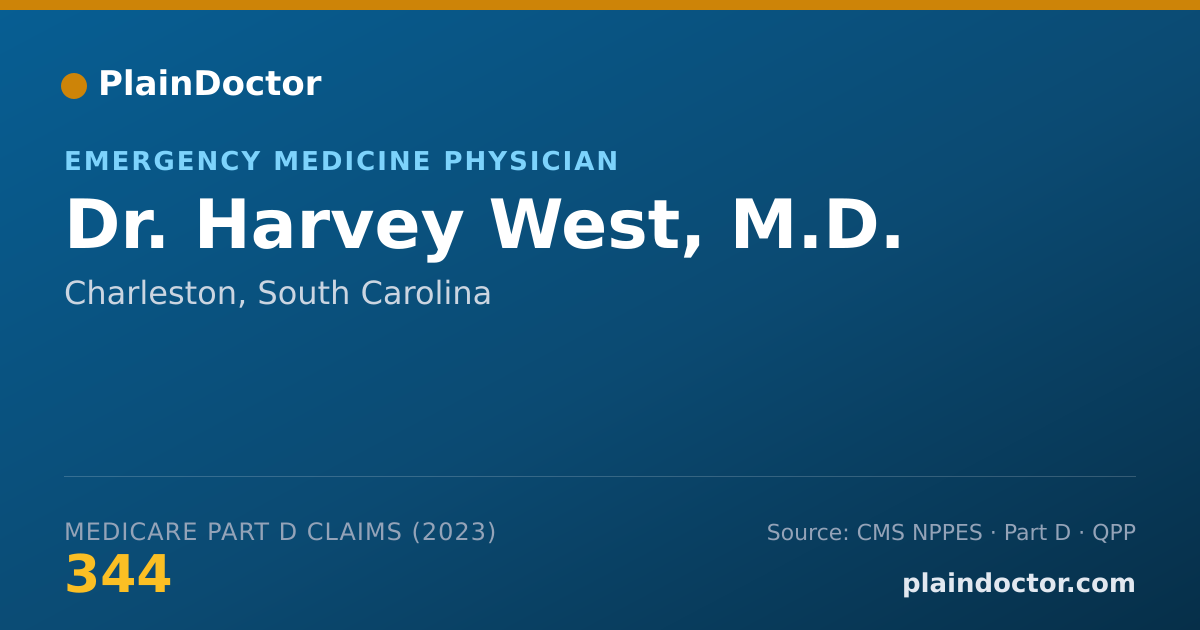 Shareable card for Harvey West, M.D. - Emergency Medicine Physician, Charleston, SC