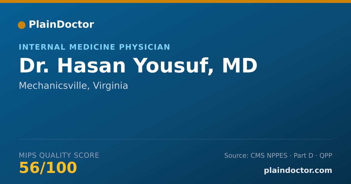 Shareable card for Hasan Yousuf, MD - Internal Medicine Physician, Mechanicsville, VA