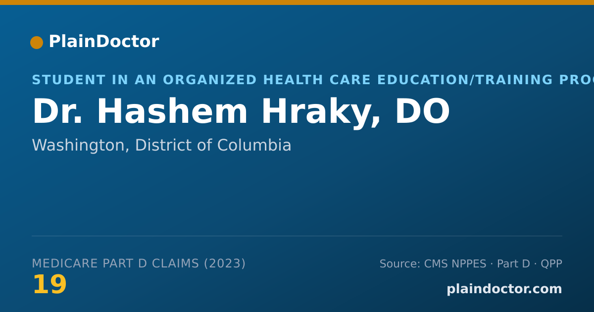 Shareable card for Hashem Hraky, DO - Student in an Organized Health Care Education/Training Program, Washington, DC