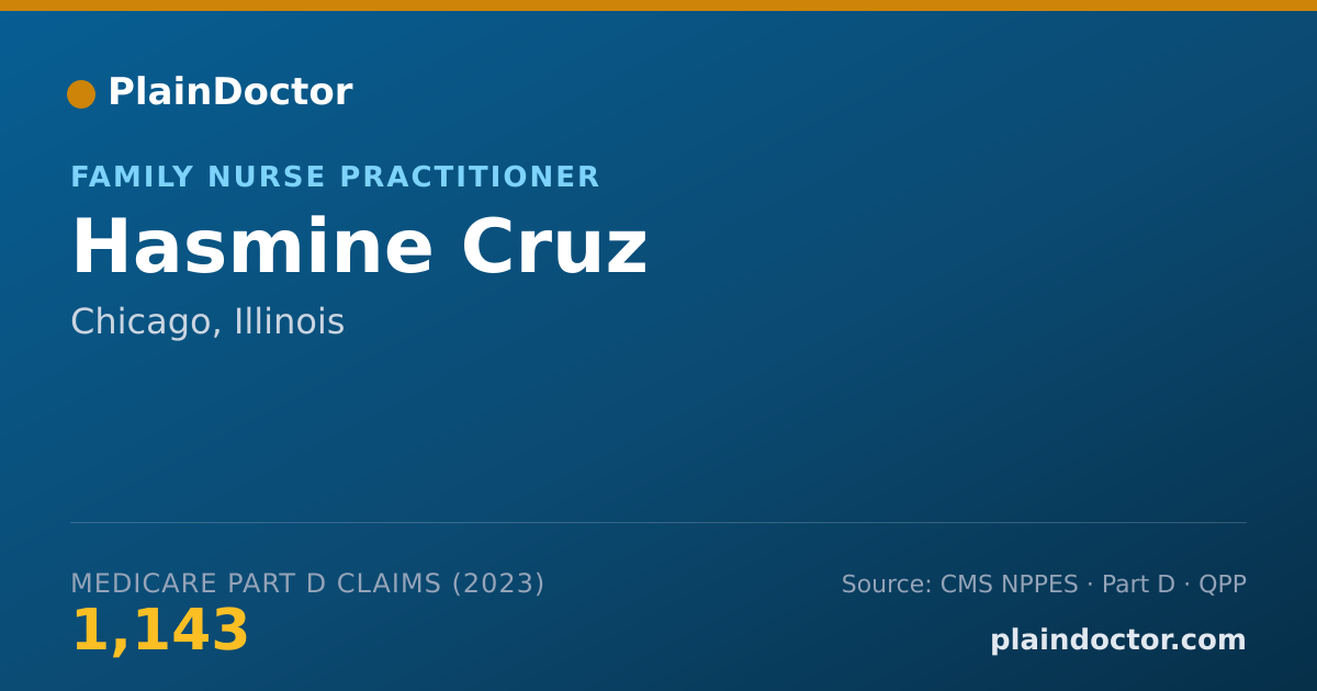 Shareable card for Hasmine Cruz - Family Nurse Practitioner, Chicago, IL