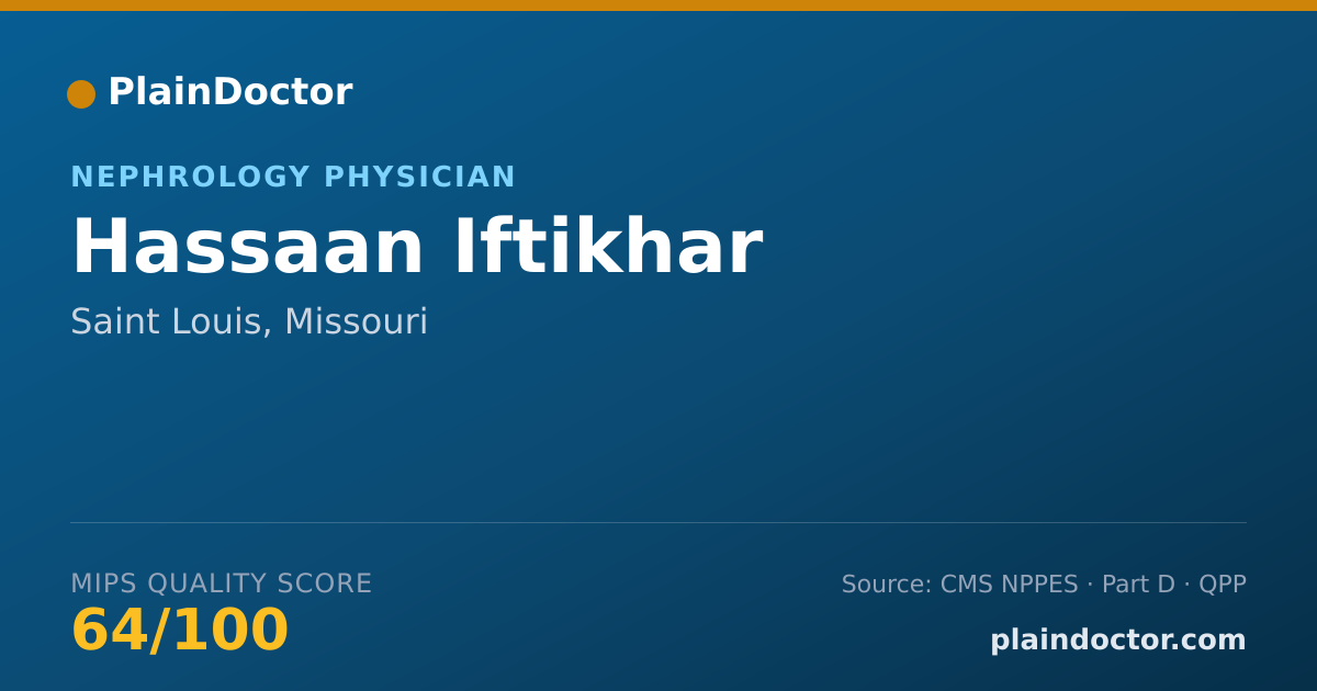 Shareable card for Hassaan Iftikhar - Nephrology Physician, Saint Louis, MO