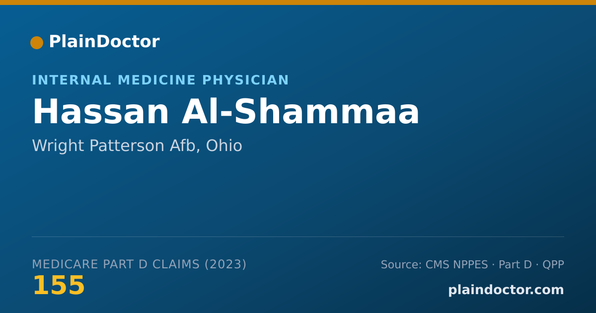 Shareable card for Hassan Al-Shammaa - Internal Medicine Physician, Wright Patterson Afb, OH