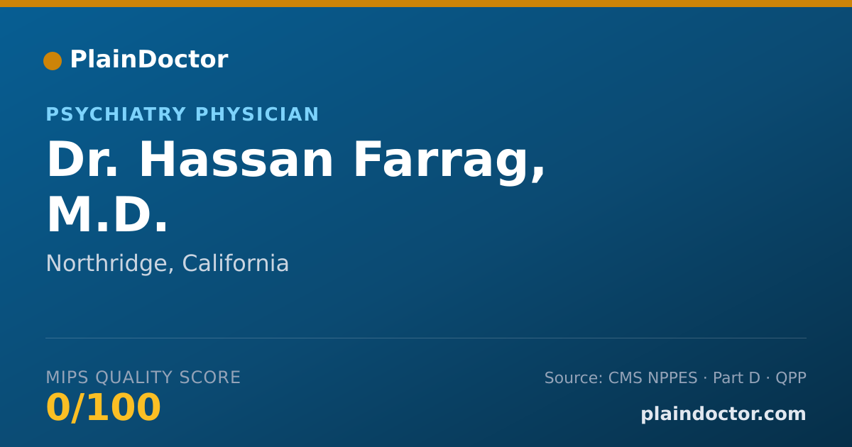 Shareable card for Hassan Farrag, M.D. - Psychiatry Physician, Northridge, CA