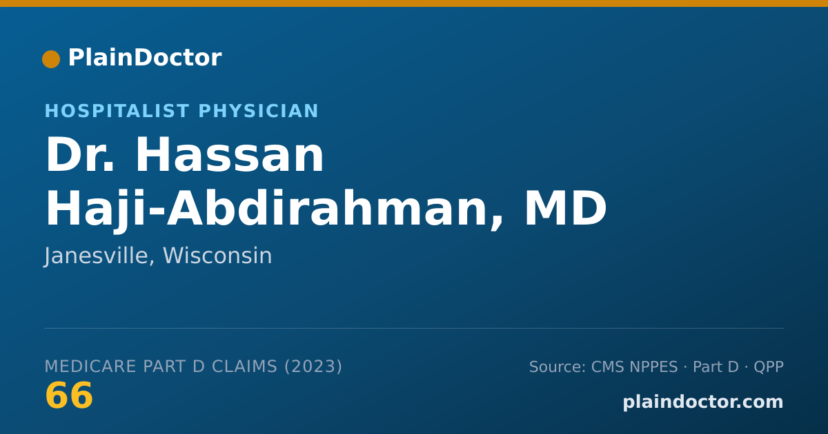 Shareable card for Hassan Haji-Abdirahman, MD - Hospitalist Physician, Janesville, WI