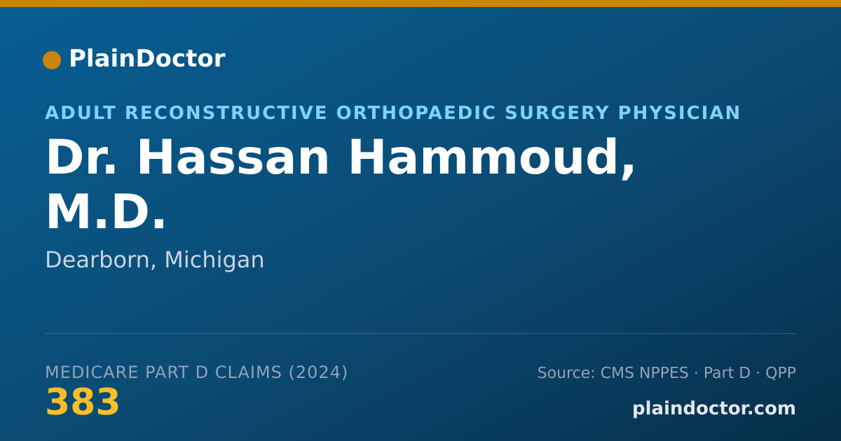 Shareable card for Hassan Hammoud, M.D. - Orthopaedic Surgery Physician, Dearborn, MI