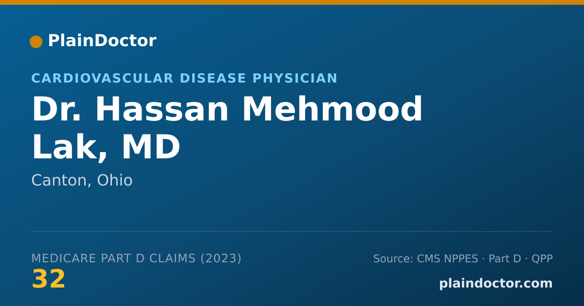 Shareable card for Hassan Mehmood Lak, MD - Cardiovascular Disease Physician, Canton, OH