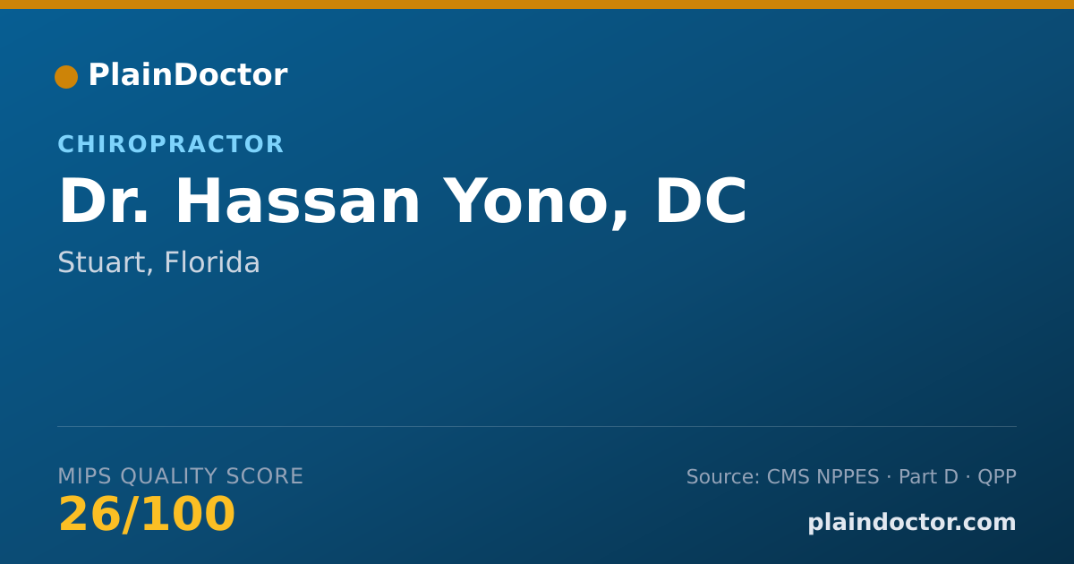 Shareable card for Hassan Yono, DC - Chiropractor, Stuart, FL