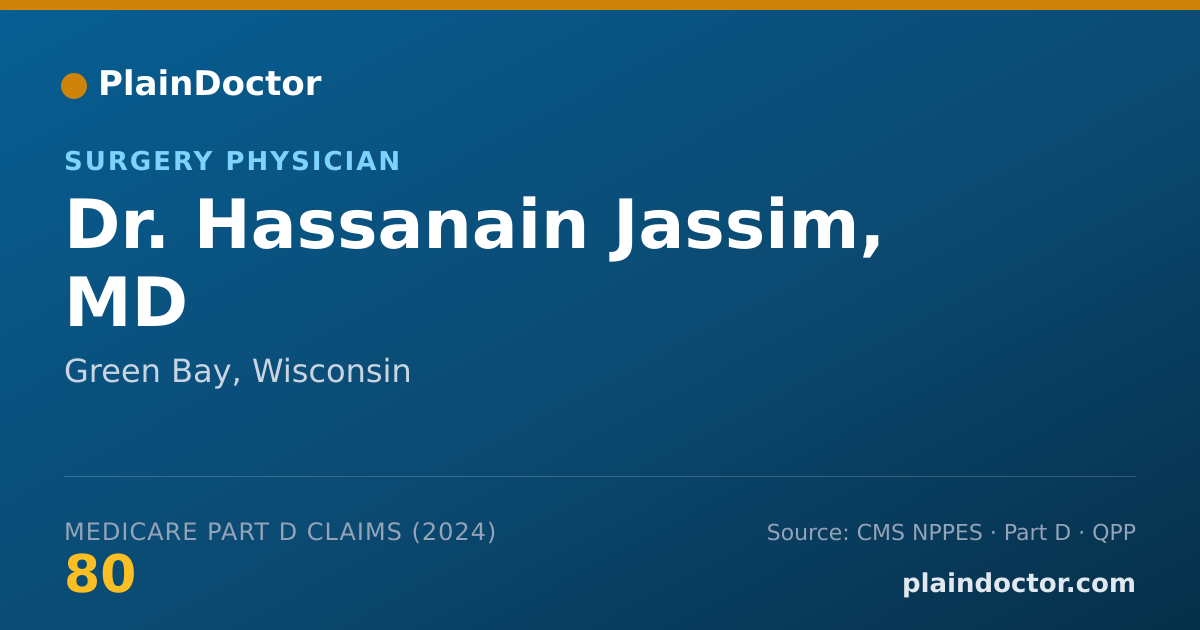 Shareable card for Hassanain Jassim, MD - Surgery Physician, Green Bay, WI