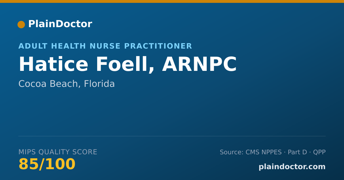 Shareable card for Hatice Foell, ARNPC - Adult Health Nurse Practitioner, Cocoa Beach, FL