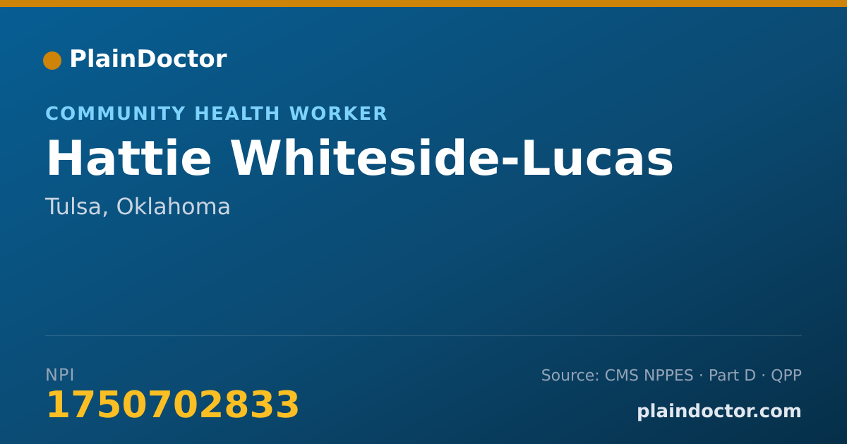 Shareable card for Hattie Whiteside-Lucas - Community Health Worker, Tulsa, OK