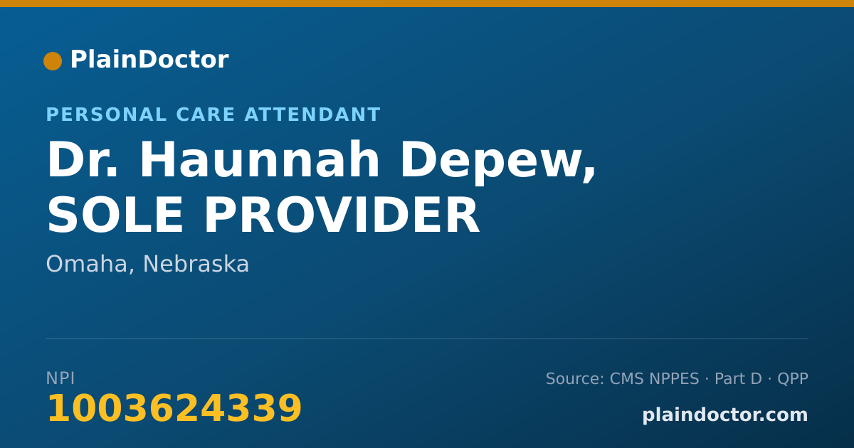 Shareable card for Haunnah Depew, SOLE PROVIDER - Personal Care Attendant, Omaha, NE