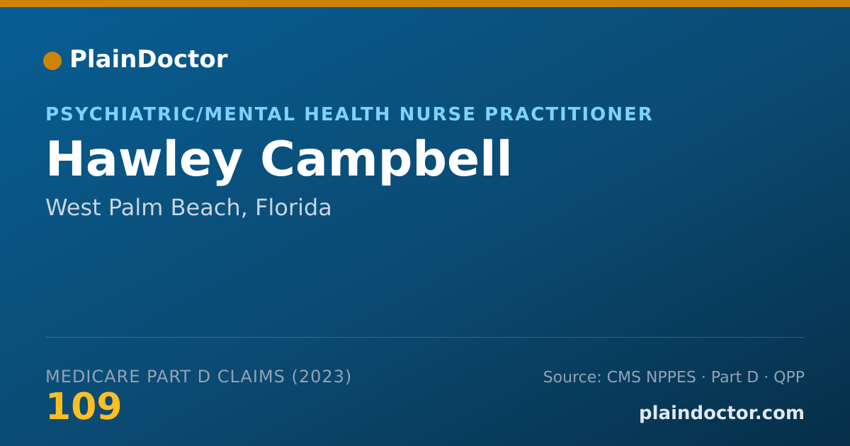 Shareable card for Hawley Campbell - Psychiatric/Mental Health Nurse Practitioner, West Palm Beach, FL
