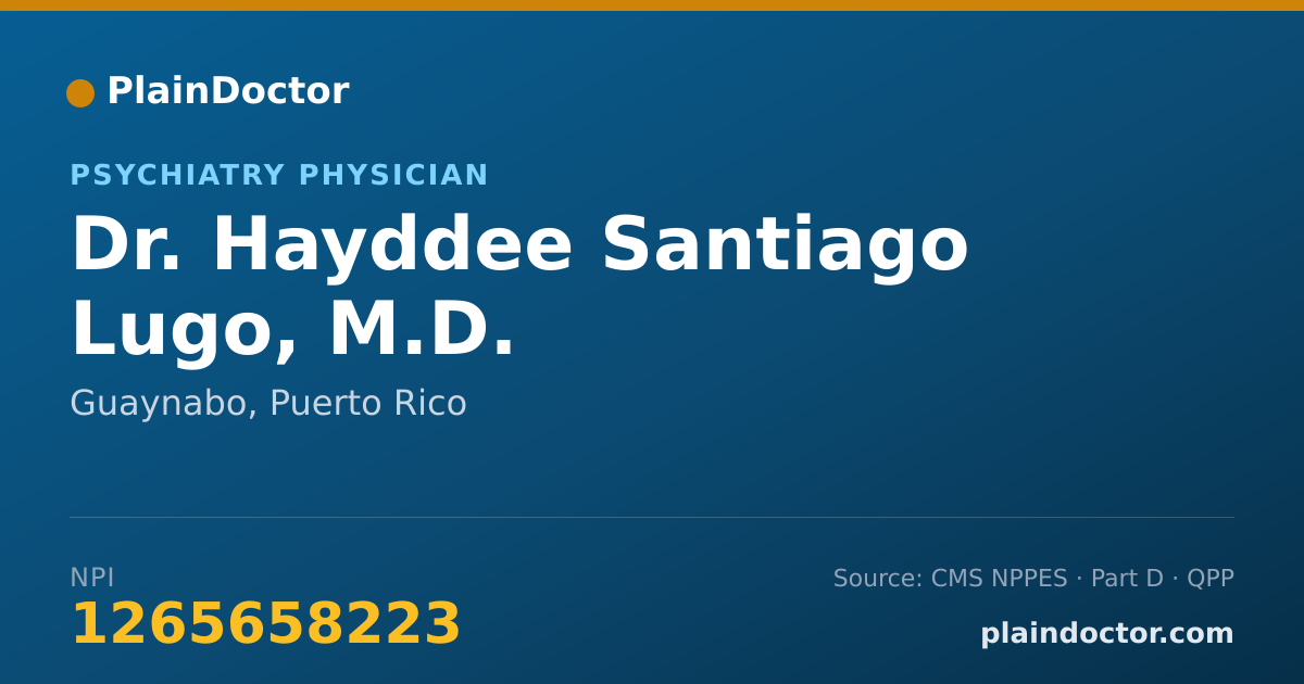 Shareable card for Hayddee Santiago Lugo, M.D. - Psychiatry Physician, Guaynabo, PR
