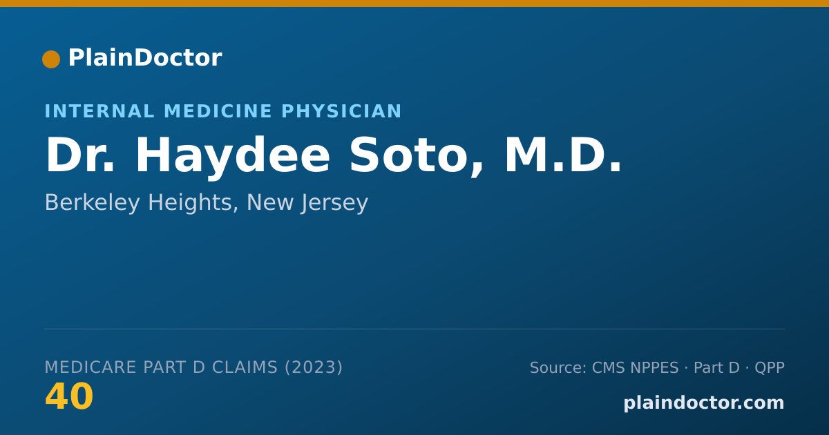 Shareable card for Haydee Soto, M.D. - Internal Medicine Physician, Berkeley Heights, NJ