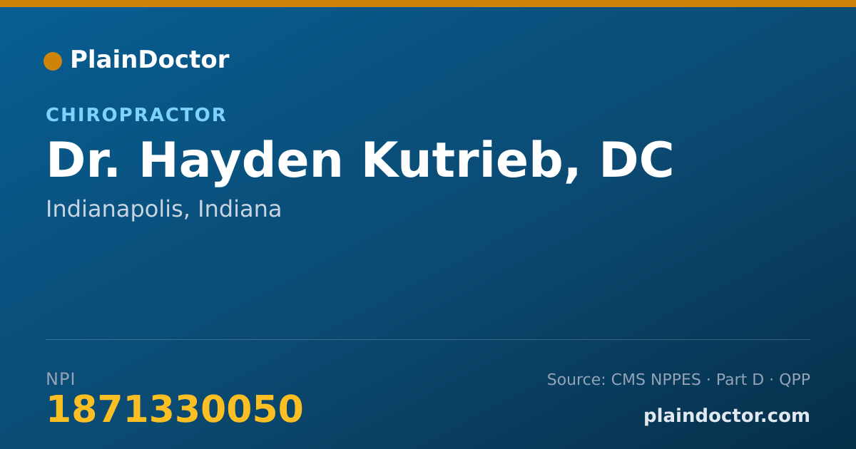 Shareable card for Hayden Kutrieb, DC - Chiropractor, Indianapolis, IN