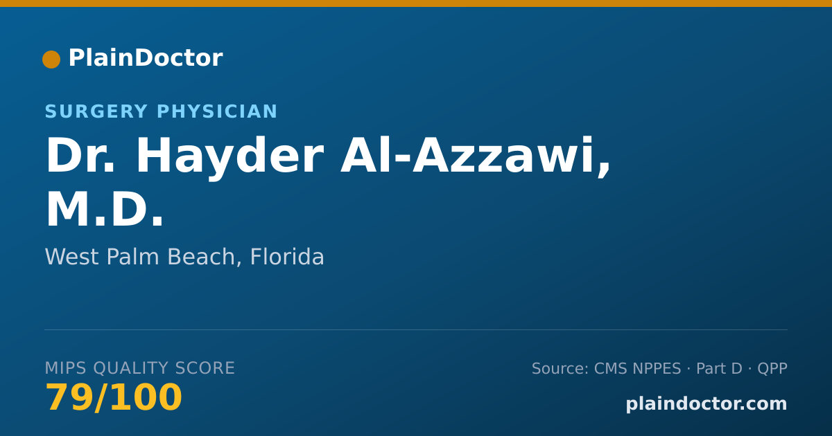 Shareable card for Hayder Al-Azzawi, M.D. - Surgery Physician, West Palm Beach, FL