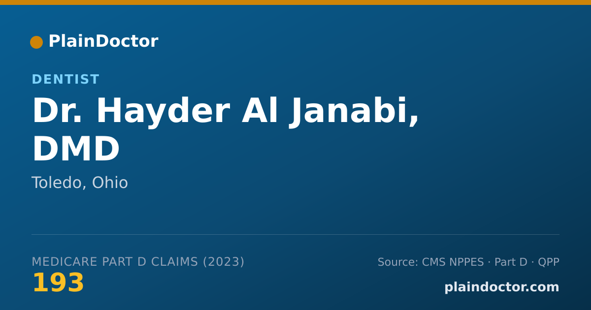 Shareable card for Hayder Al Janabi, DMD - Dentist, Toledo, OH