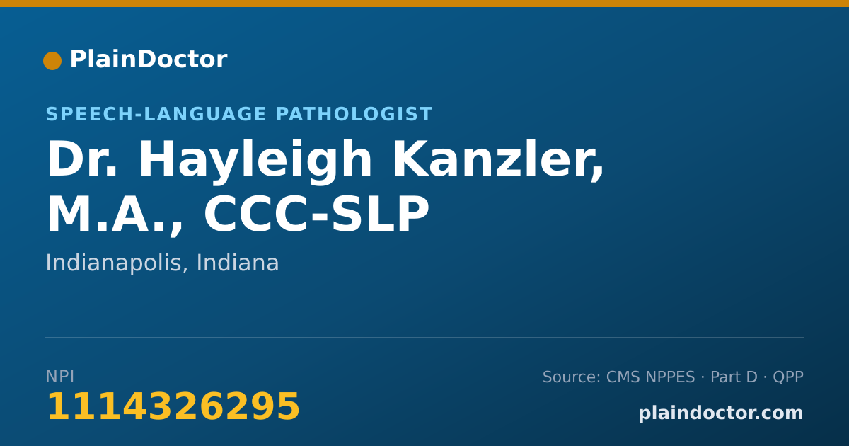 Shareable card for Hayleigh Kanzler, M.A., CCC-SLP - Speech-Language Pathologist, Indianapolis, IN
