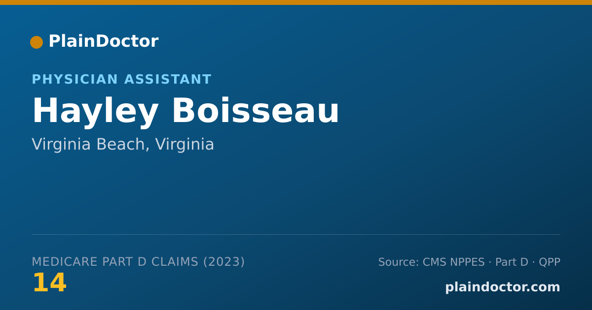 Shareable card for Hayley Boisseau - Physician Assistant, Virginia Beach, VA