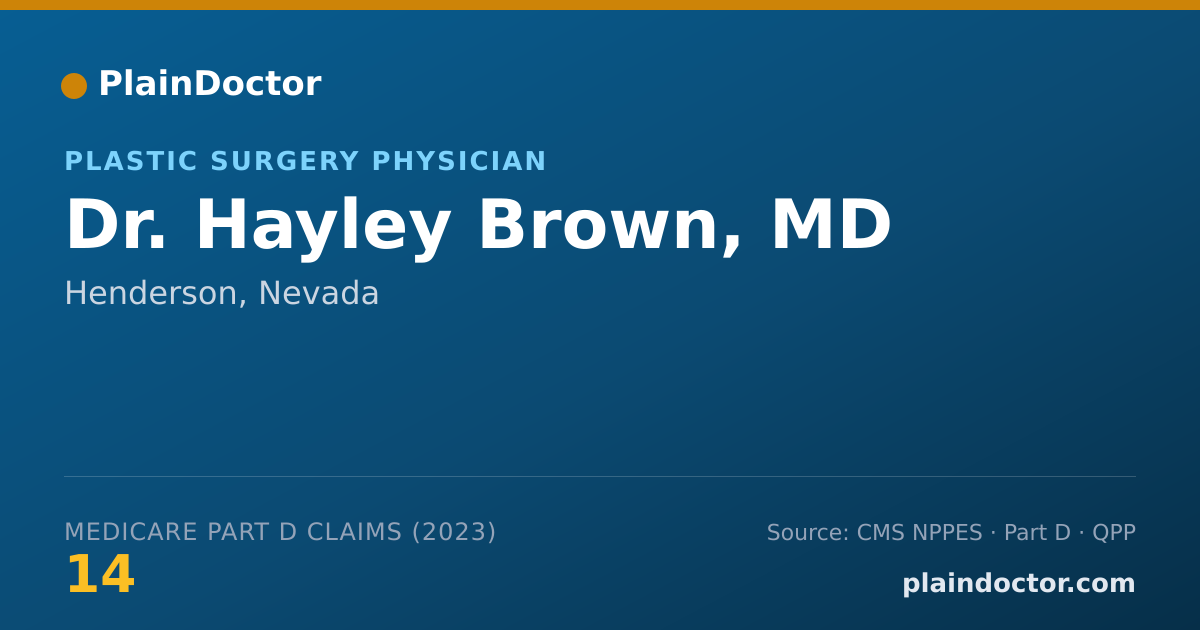 Shareable card for Hayley Brown, MD - Plastic Surgery Physician, Henderson, NV
