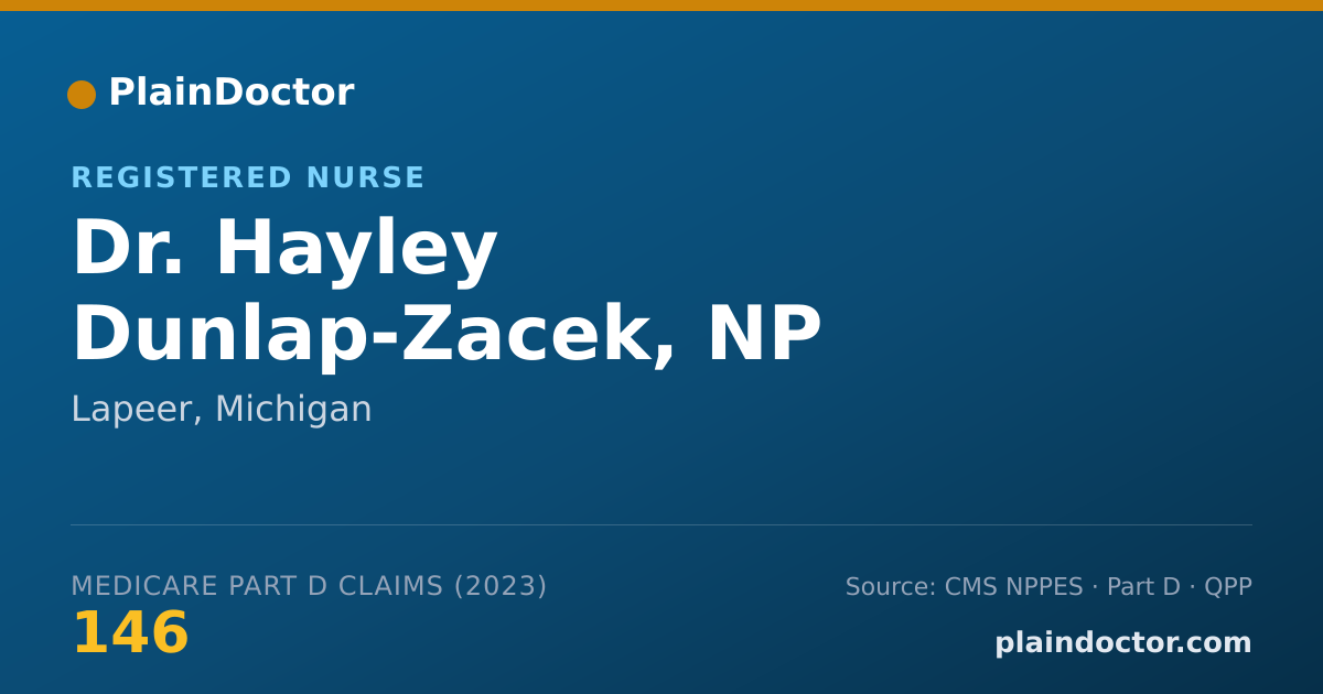 Shareable card for Hayley Dunlap-Zacek, NP - Registered Nurse, Lapeer, MI