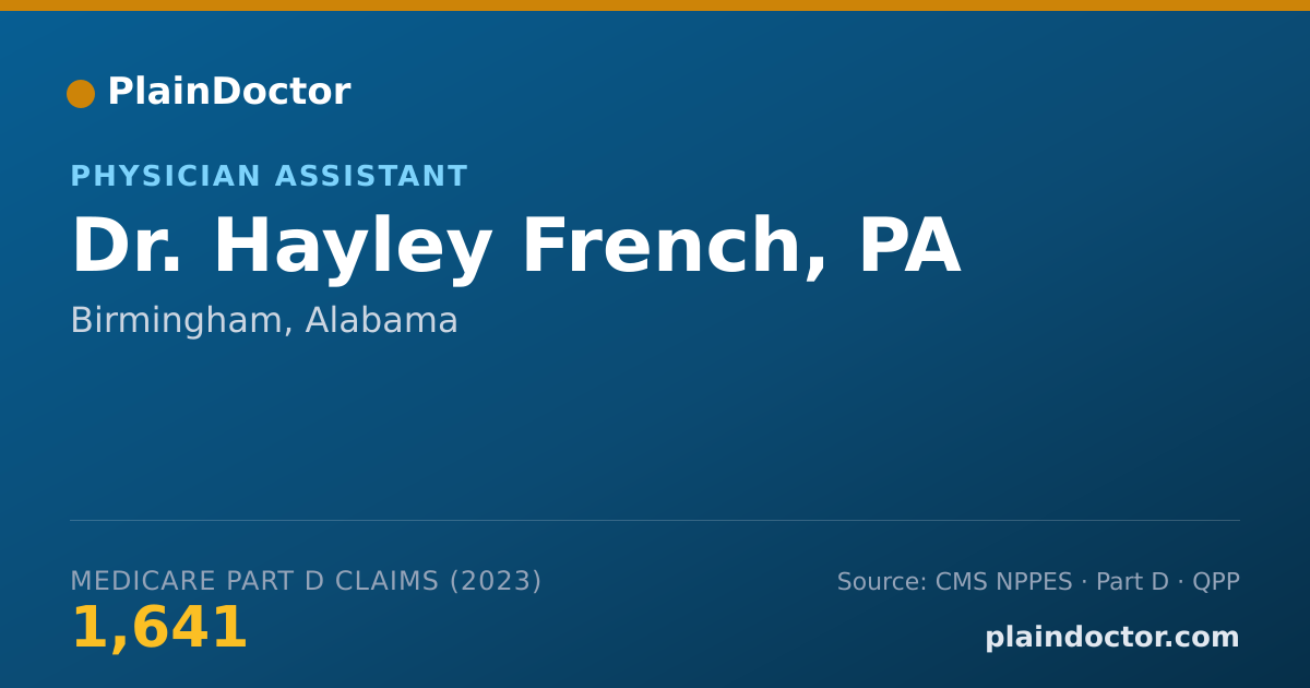 Shareable card for Hayley French, PA - Physician Assistant, Birmingham, AL