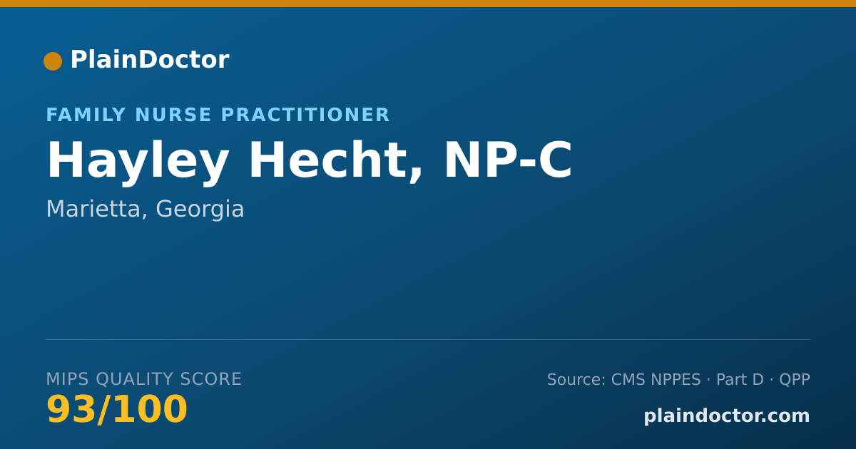 Shareable card for Hayley Hecht, NP-C - Family Nurse Practitioner, Marietta, GA