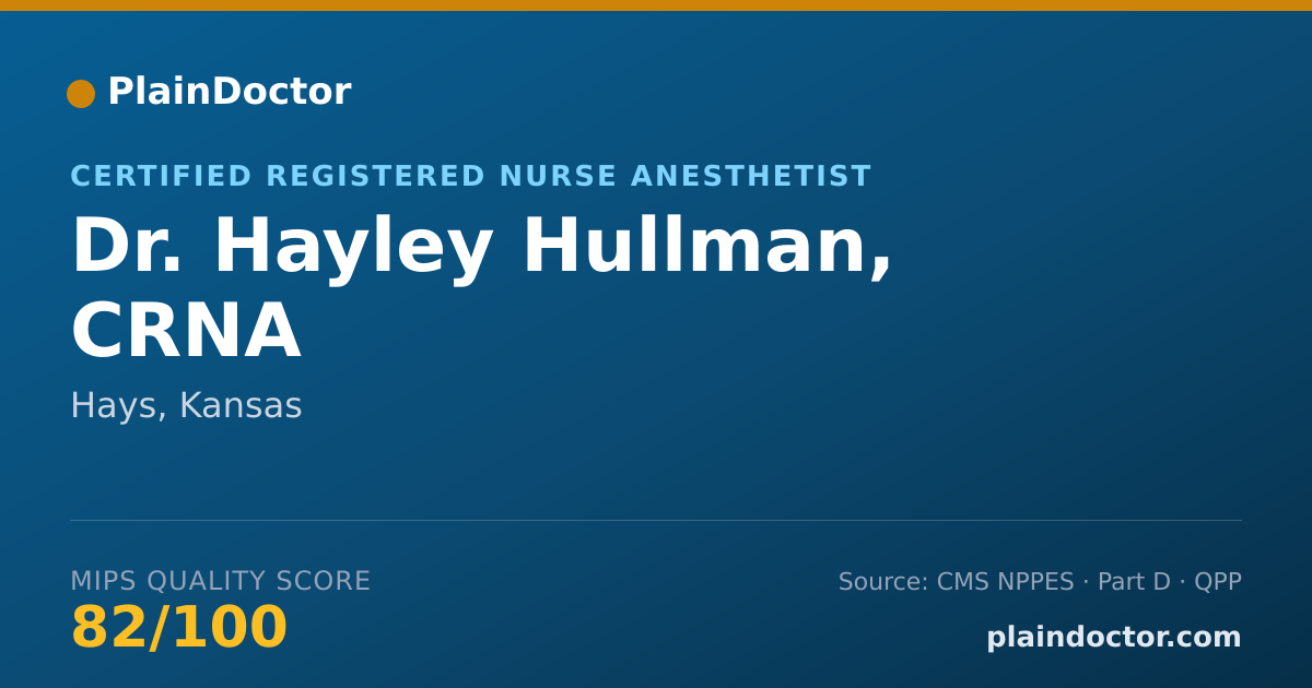 Shareable card for Hayley Hullman, CRNA - Certified Registered Nurse Anesthetist, Hays, KS