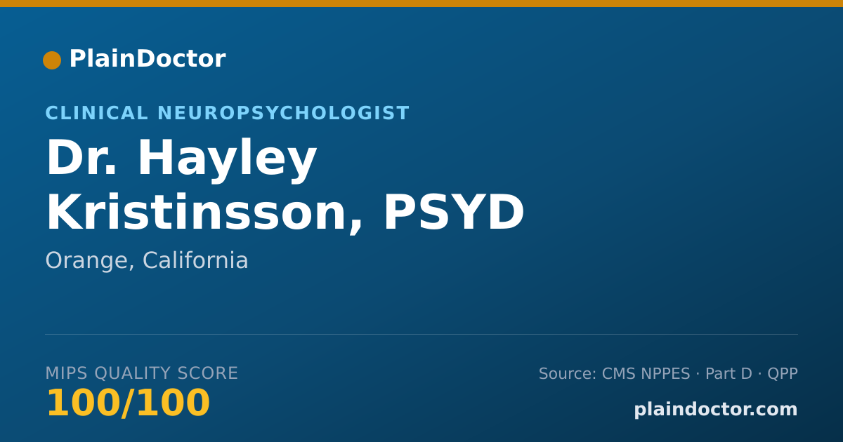 Shareable card for Hayley Kristinsson, PSYD - Clinical Neuropsychologist, Orange, CA