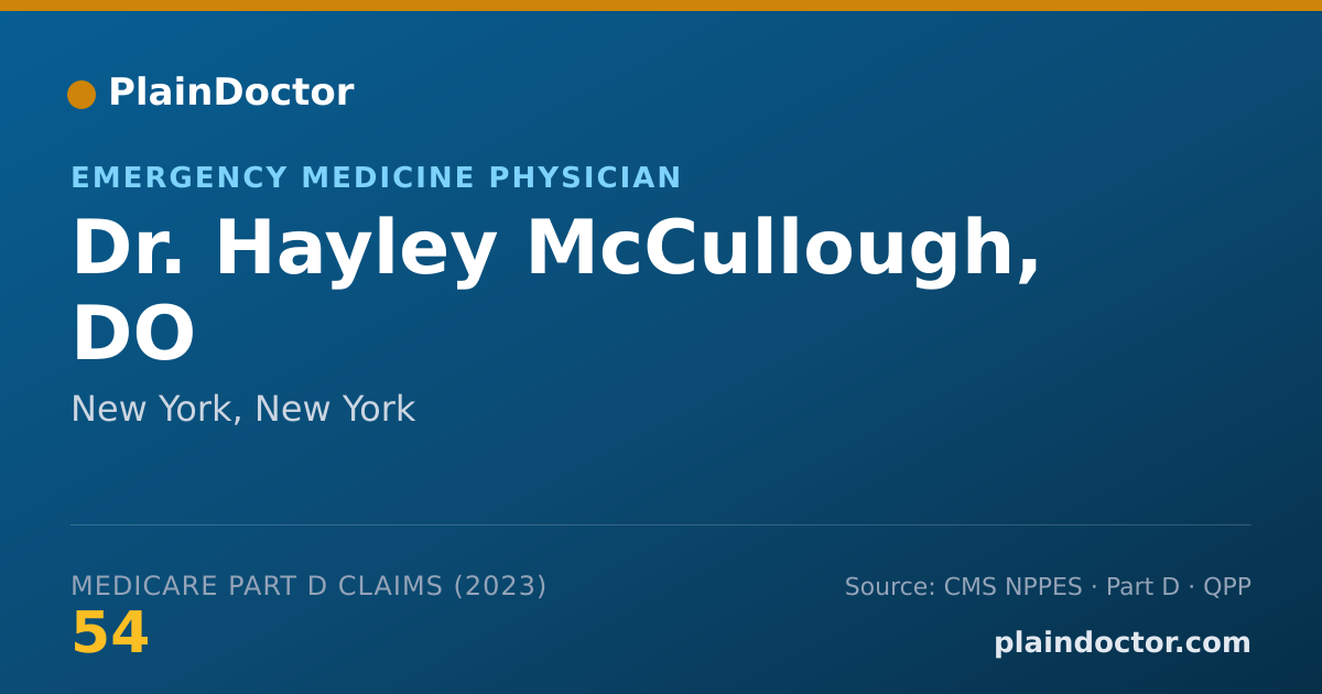 Shareable card for Hayley McCullough, DO - Emergency Medicine Physician, New York, NY