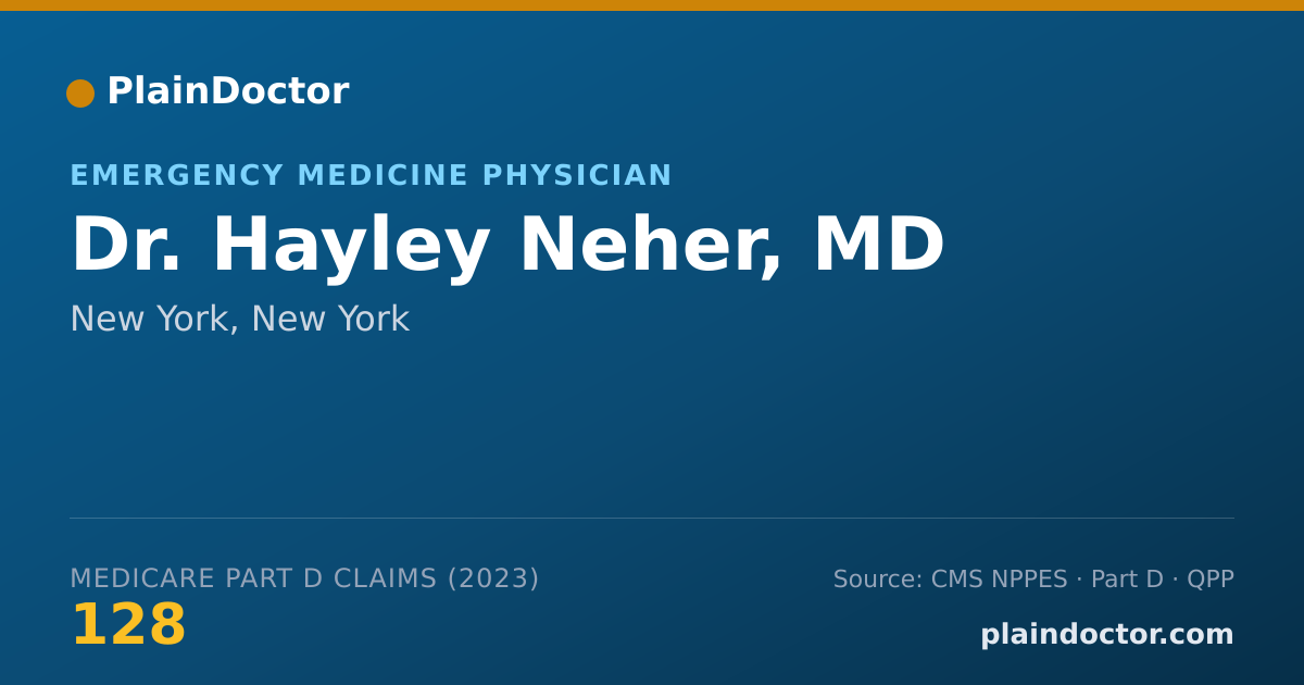 Shareable card for Hayley Neher, MD - Emergency Medicine Physician, New York, NY