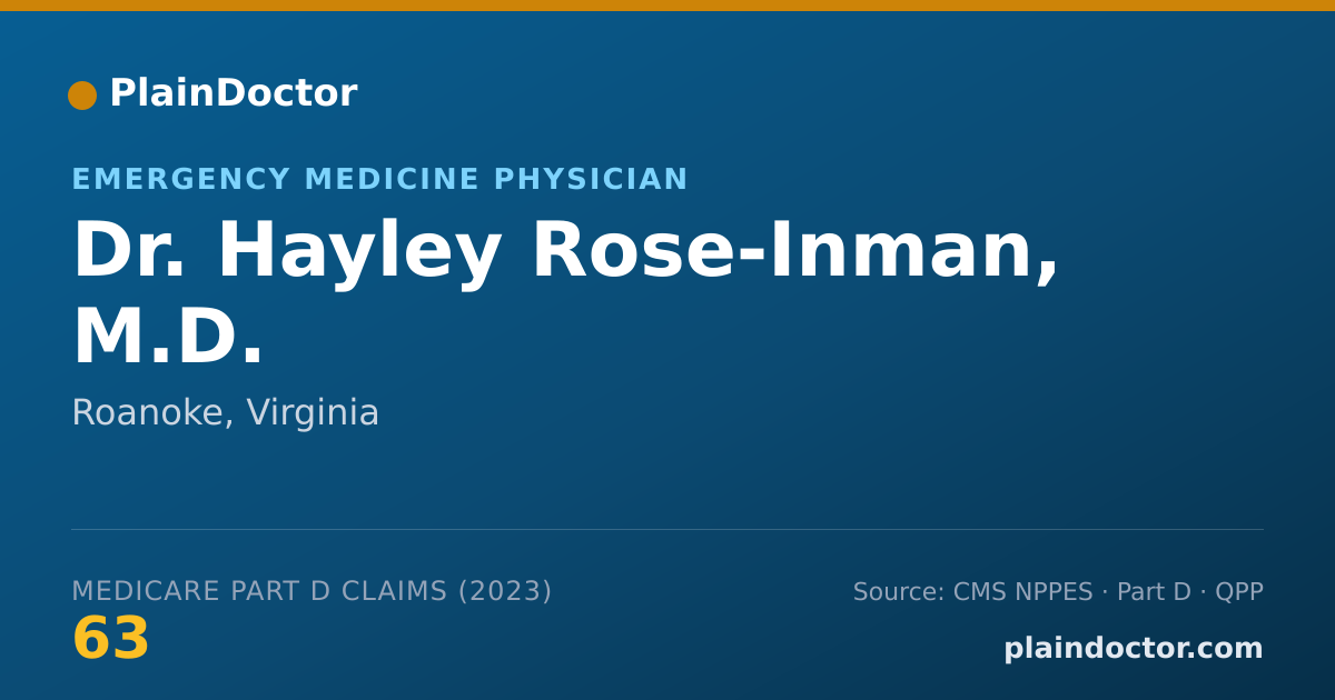 Shareable card for Hayley Rose-Inman, M.D. - Emergency Medicine Physician, Roanoke, VA