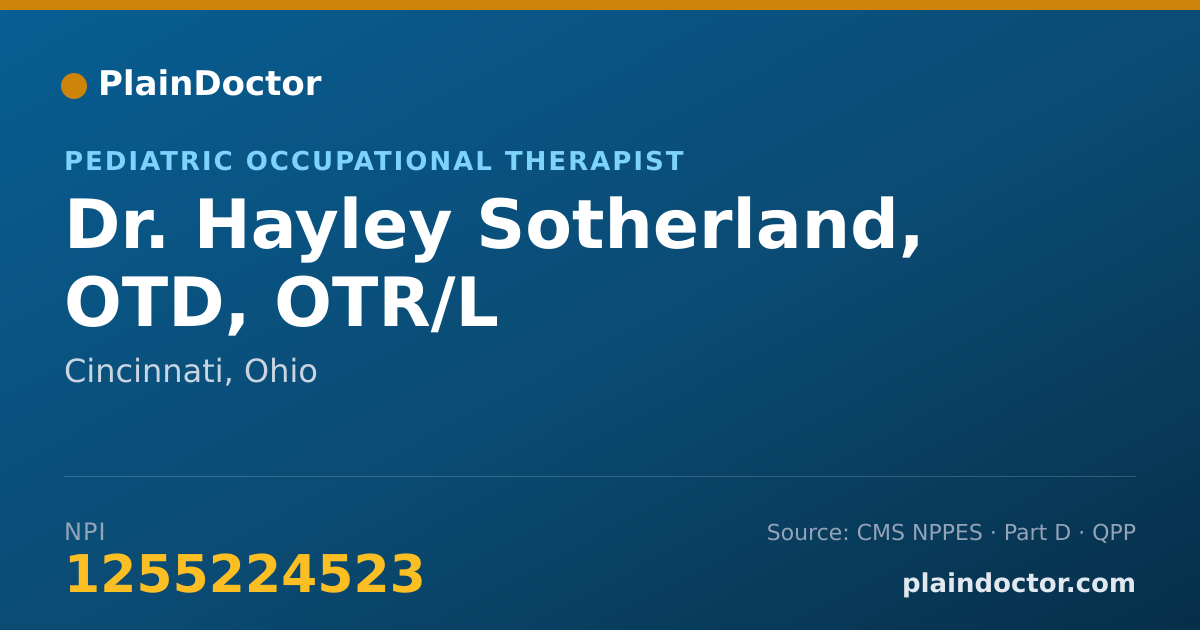 Shareable card for Hayley Sotherland, OTD, OTR/L - Pediatric Occupational Therapist, Cincinnati, OH