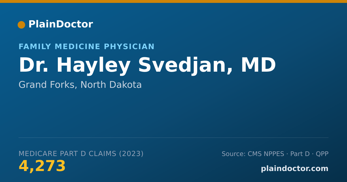 Shareable card for Hayley Svedjan, MD - Family Medicine Physician, Grand Forks, ND