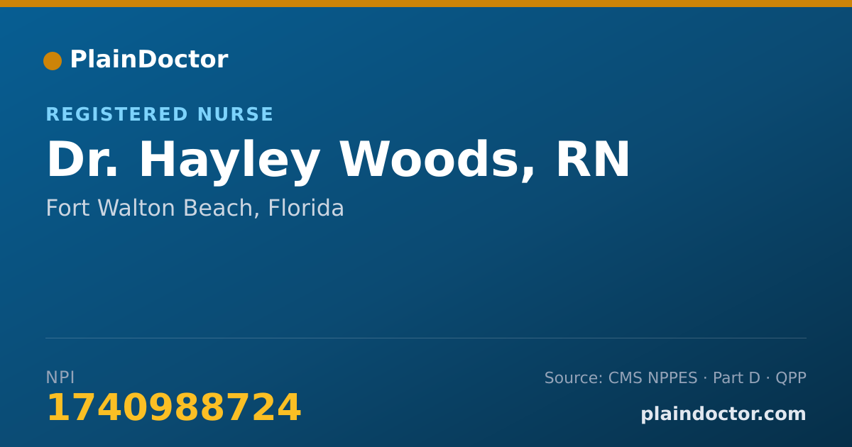 Shareable card for Hayley Woods, RN - Registered Nurse, Fort Walton Beach, FL