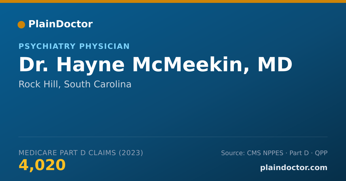 Shareable card for Hayne McMeekin, MD - Psychiatry Physician, Rock Hill, SC