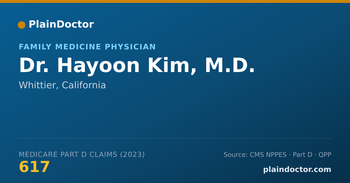 Shareable card for Hayoon Kim, M.D. - Family Medicine Physician, Whittier, CA