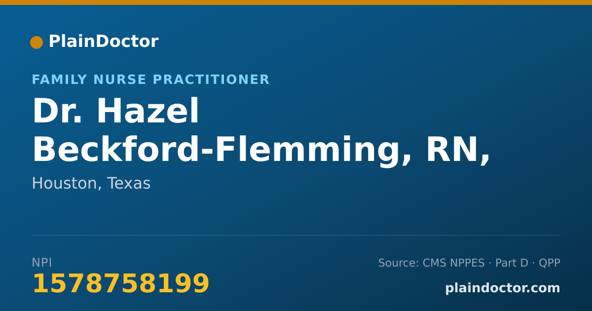 Shareable card for Hazel Beckford-Flemming, RN, FNP, MSN - Family Nurse Practitioner, Houston, TX