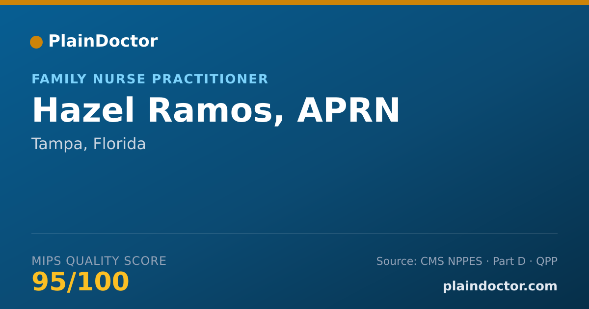 Shareable card for Hazel Ramos, APRN - Family Nurse Practitioner, Tampa, FL
